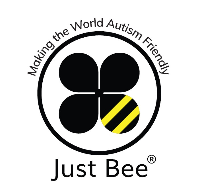 JustBee Logo with Black letters on White background